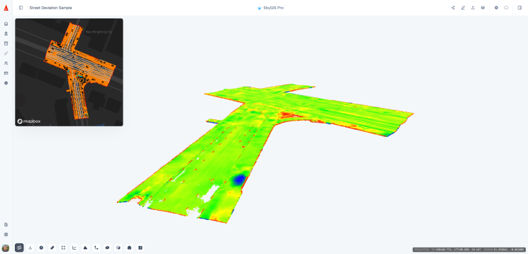 Deviation point cloud visualised in SkyGIS Viewer