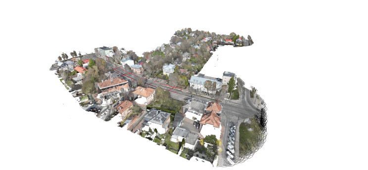 DJI point cloud with extracted vectors