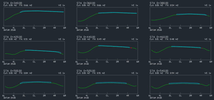 Cross-sections exported to DXF